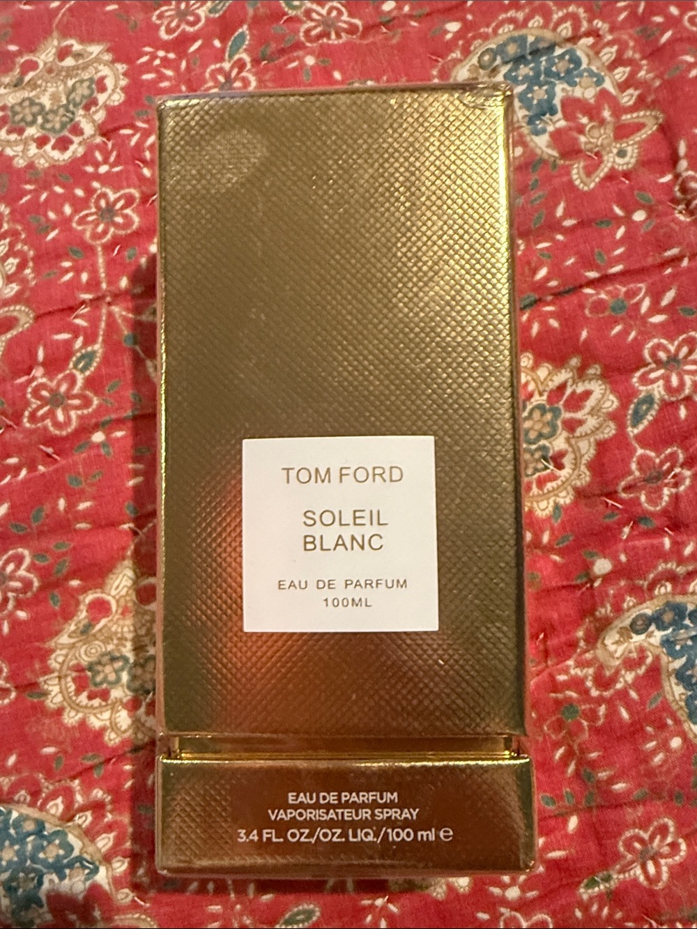 Tom Ford Gold and White Soleil Blanc Perfume Box